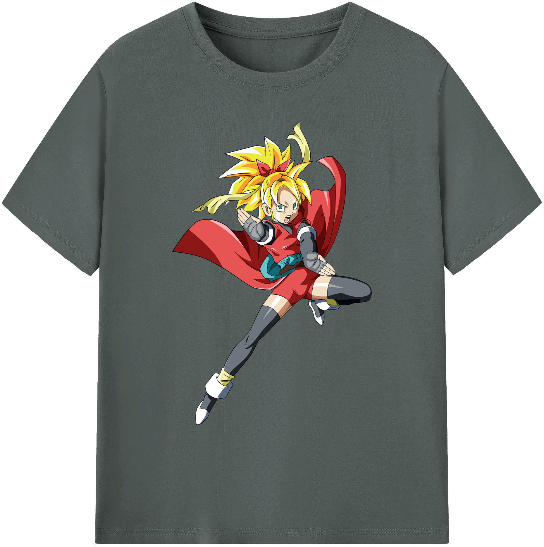 （画像用） ドラゴンボール カリフラ DRAGON BALL Caulifla 綿100％ メンズ半袖Tシャツ｜肌触りやわらか＆通気性